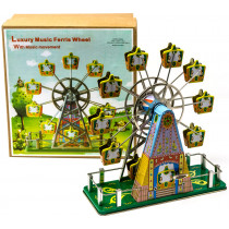 Clockwork Musical Tin Ferris Wheel tin Toy / Retro / Clockwork