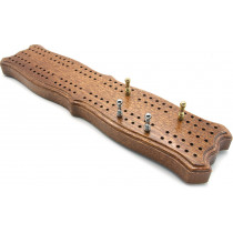 Scalloped British Mahogany cribbage board