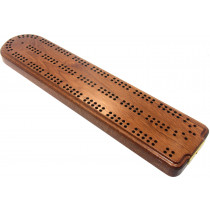 Shaped Mahogany British cribbage board - 30cm (12")