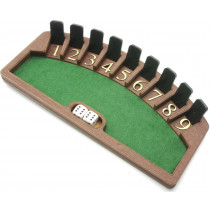 Shut the box traditional wooden dice game