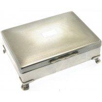 silver plated single playing card box.