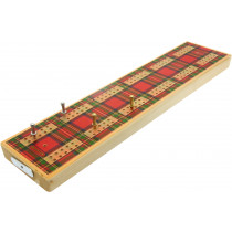 Tartan design wooden cribbage board