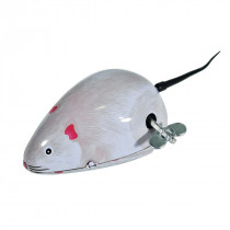 Clockwork Grey/White Tin Mouse