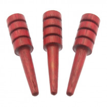 Pack of 3 grooved wooden cribbage pegs in Red