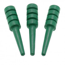 Pack of 3 grooved wooden cribbage pegs in Green