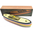 Canal barge tin toy candle boat.