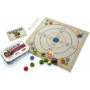 Marble shooting games in a tin